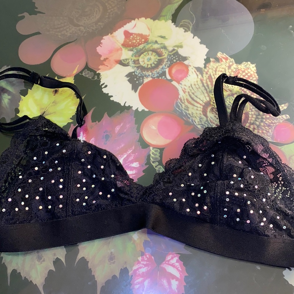 VS black rhinestone bralette